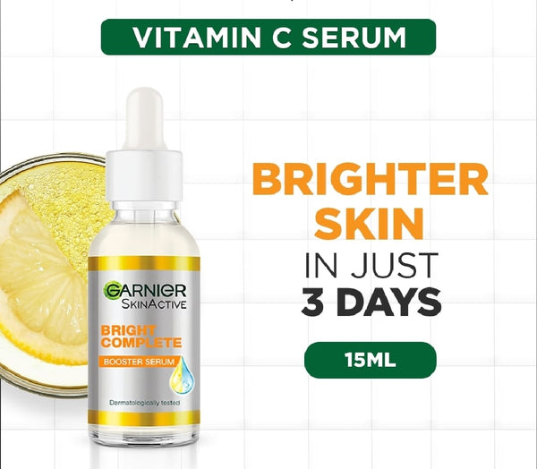 Garnier Bright Complete Vitamin C Booster Serum – For Radiant, Spotless Skin.